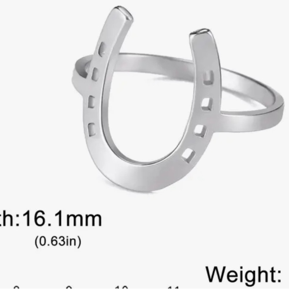 Stainless Steel Simple Western Horseshoe Ring NWT - available in multiple sizes - Picture 3 of 3